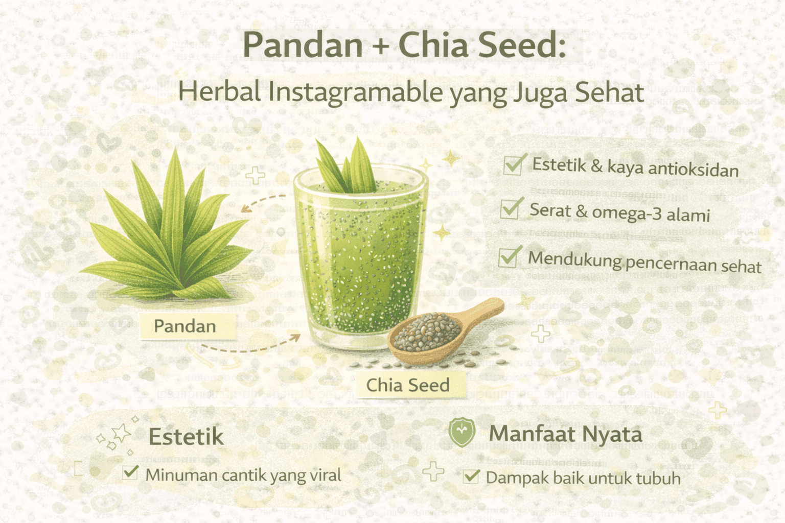 Pandan + Chia Seed: Herbal Instagramable yang Juga Sehat